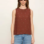 Margo Rhinestone Embellished Shell Top - Elle Maxine