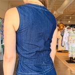Margot Belted Denim Midi Dress - Elle Maxine