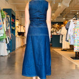 Margot Belted Denim Midi Dress - Elle Maxine