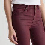 Mari Coated Straight Leg - Winery - Elle Maxine