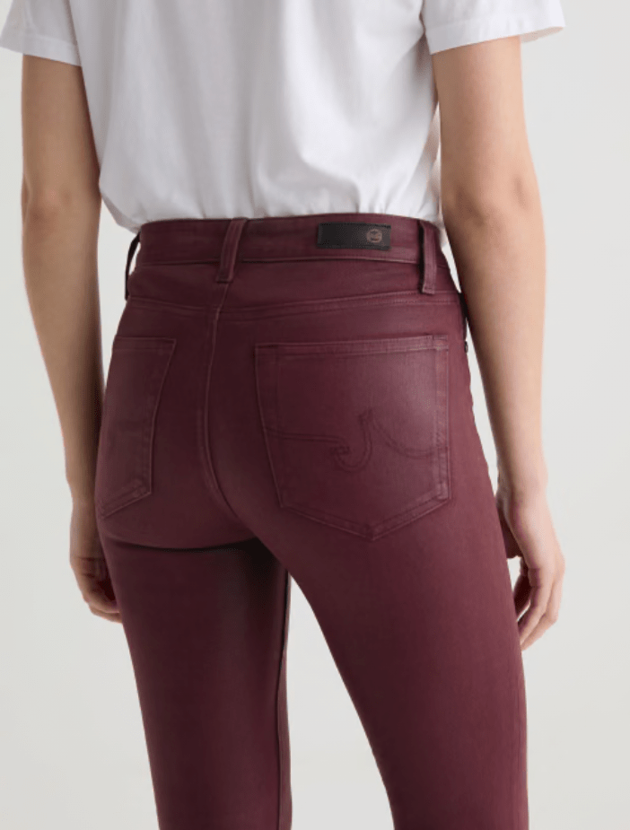 Mari Coated Straight Leg - Winery - Elle Maxine