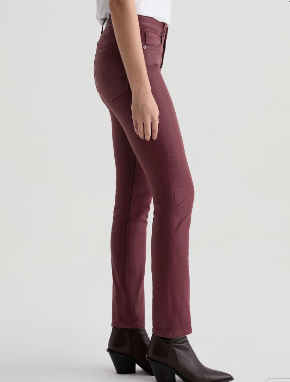 Mari Coated Straight Leg - Winery - Elle Maxine