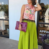 Mari Poplin Midi Skirt - Elle Maxine