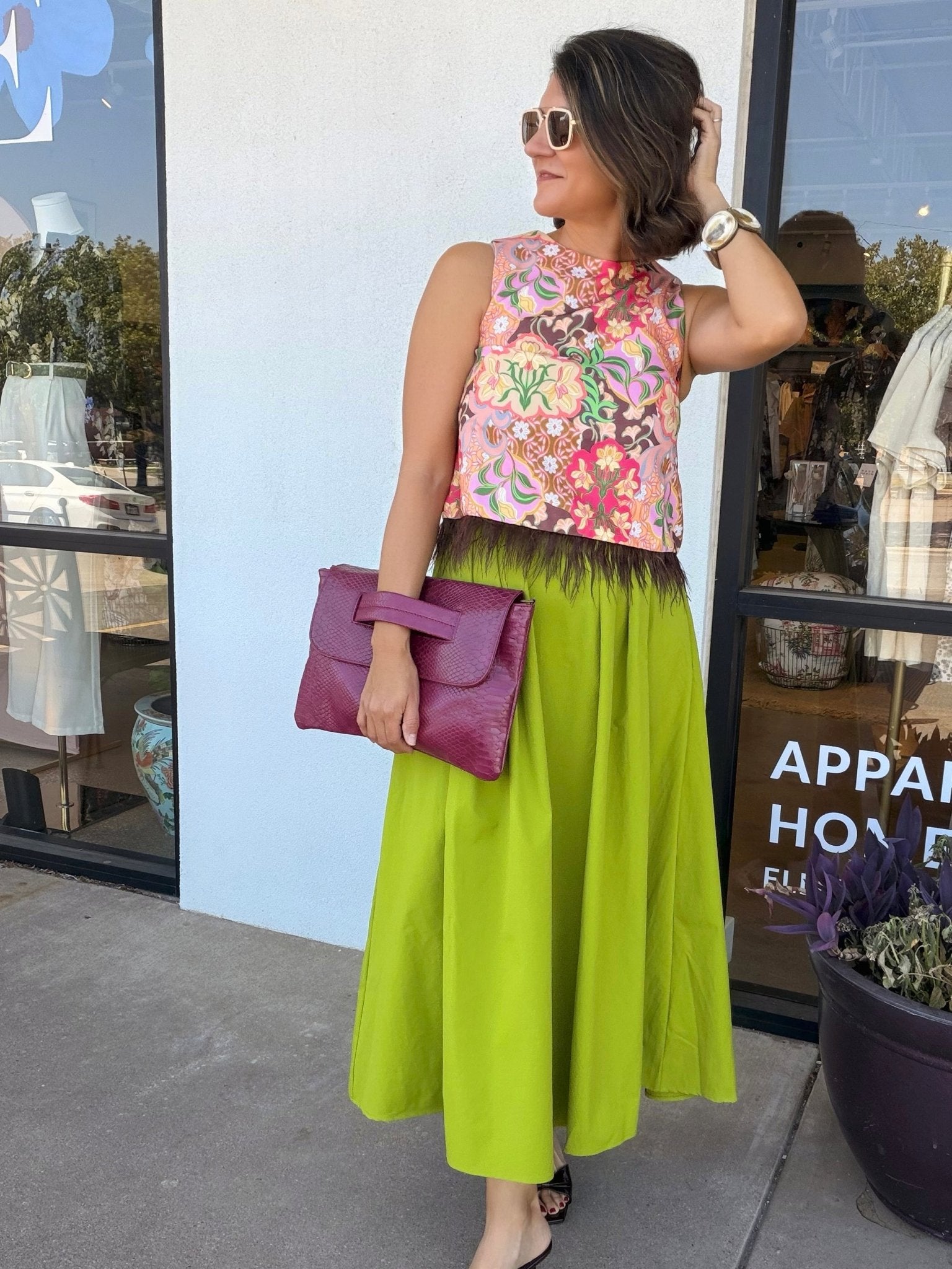 Mari Poplin Midi Skirt - Elle Maxine