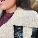 Maria Sherpa Faux Leather Jacket - Elle Maxine