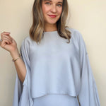 Marina Cropped Satin Blouse - Elle Maxine