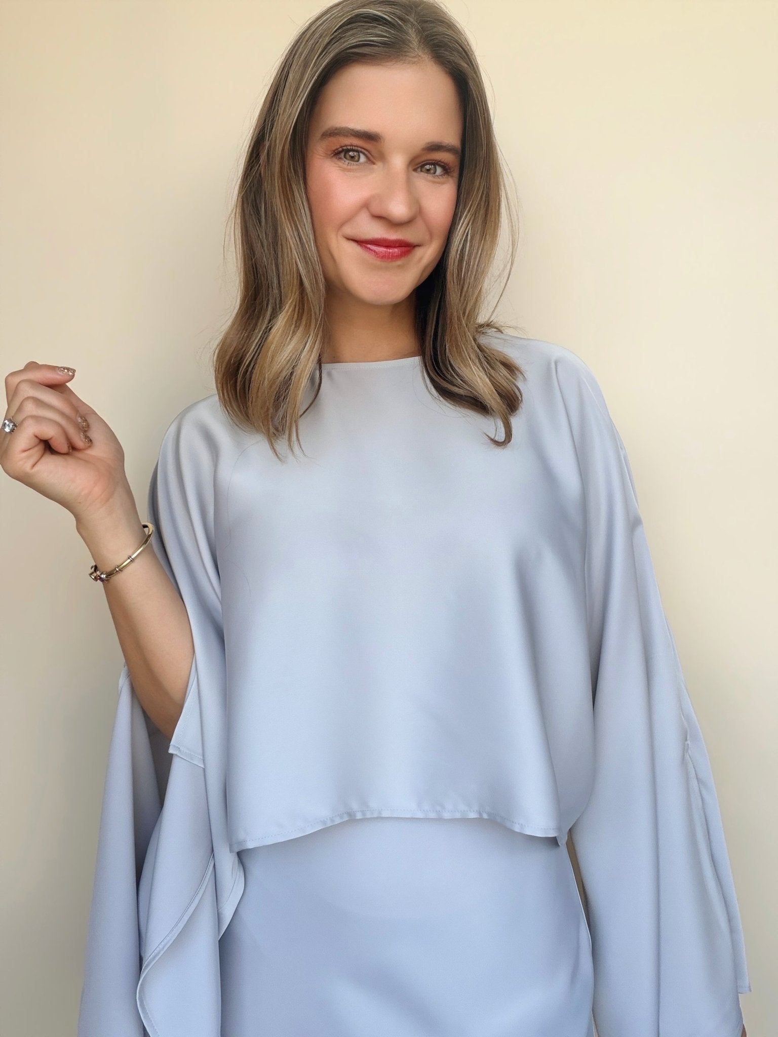 Marina Cropped Satin Blouse - Elle Maxine