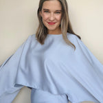 Marina Cropped Satin Blouse - Elle Maxine