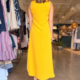 Marlee V Neck Midi Dress - Marigold - Elle Maxine