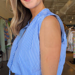 Marmont Sleeveless Dress - Blue Stripe - Elle Maxine