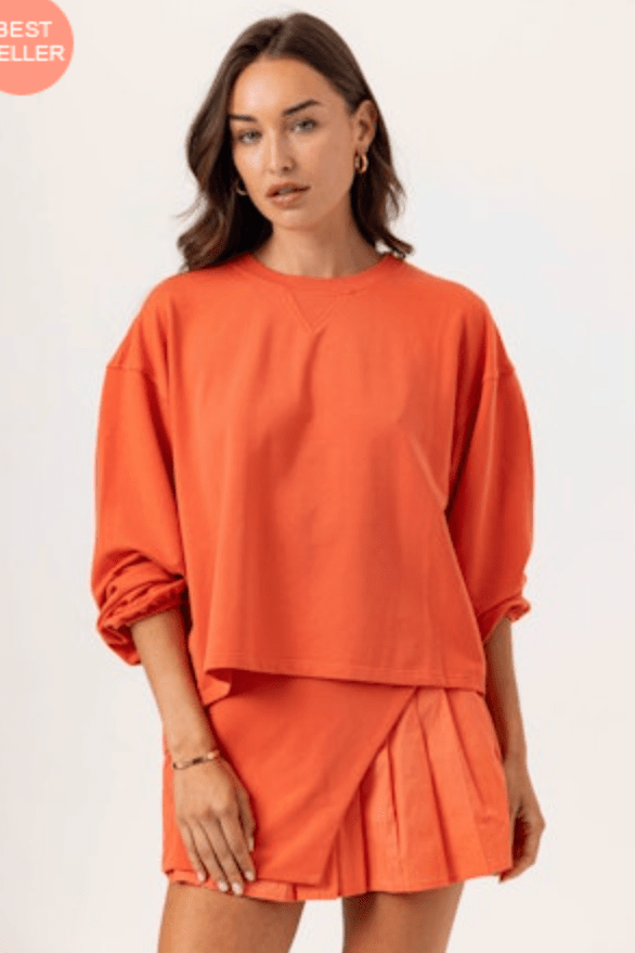 Marris Pleated Swing Pullover - Dune - Elle Maxine