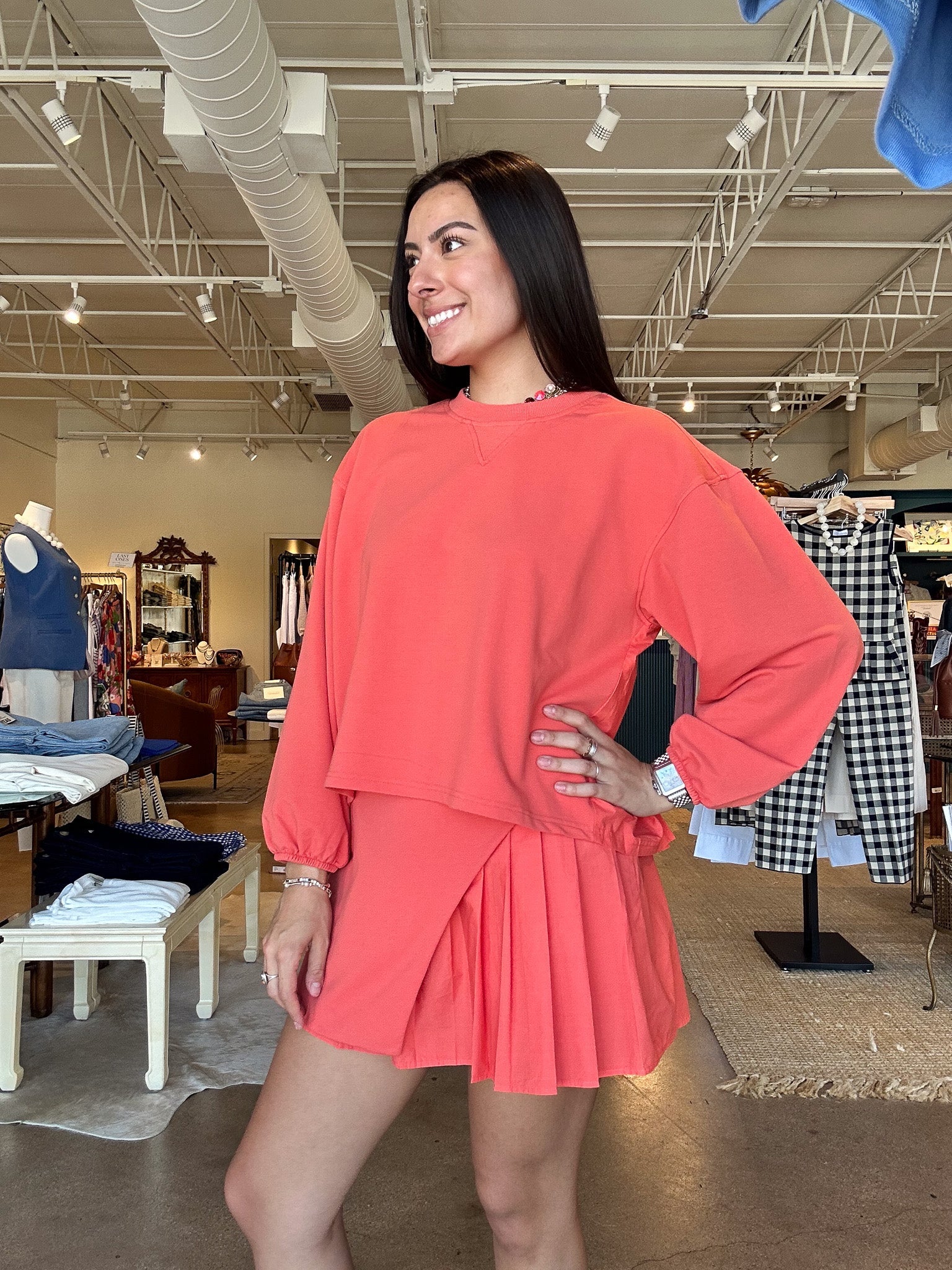 Marris Pleated Swing Pullover - Dune - Elle Maxine
