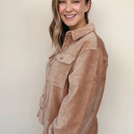 Mary Ribbed Velour Button Down Top - Elle Maxine