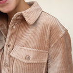 Mary Ribbed Velour Button Down Top - Elle Maxine