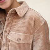 Mary Ribbed Velour Button Down Top - Elle Maxine