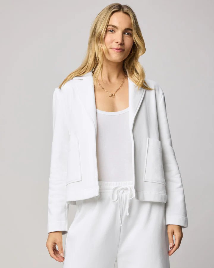 Matilda Terry Blazer - White - Elle Maxine