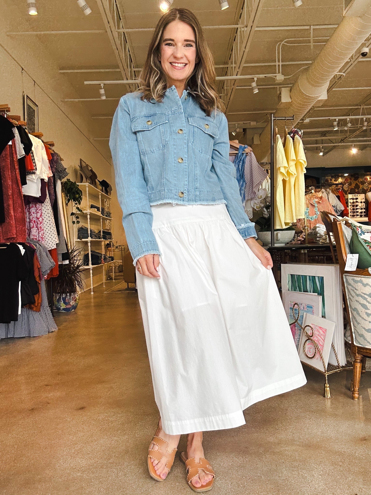 Matter of Time Poplin Skirt - White - Elle Maxine