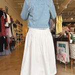 Matter of Time Poplin Skirt - White - Elle Maxine
