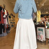 Matter of Time Poplin Skirt - White - Elle Maxine