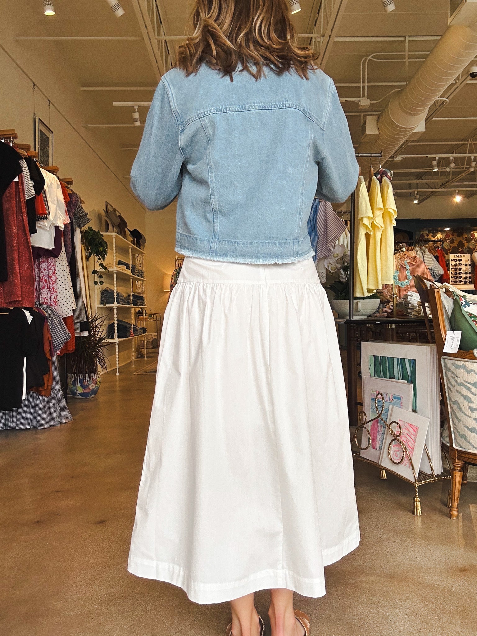 Matter of Time Poplin Skirt - White - Elle Maxine
