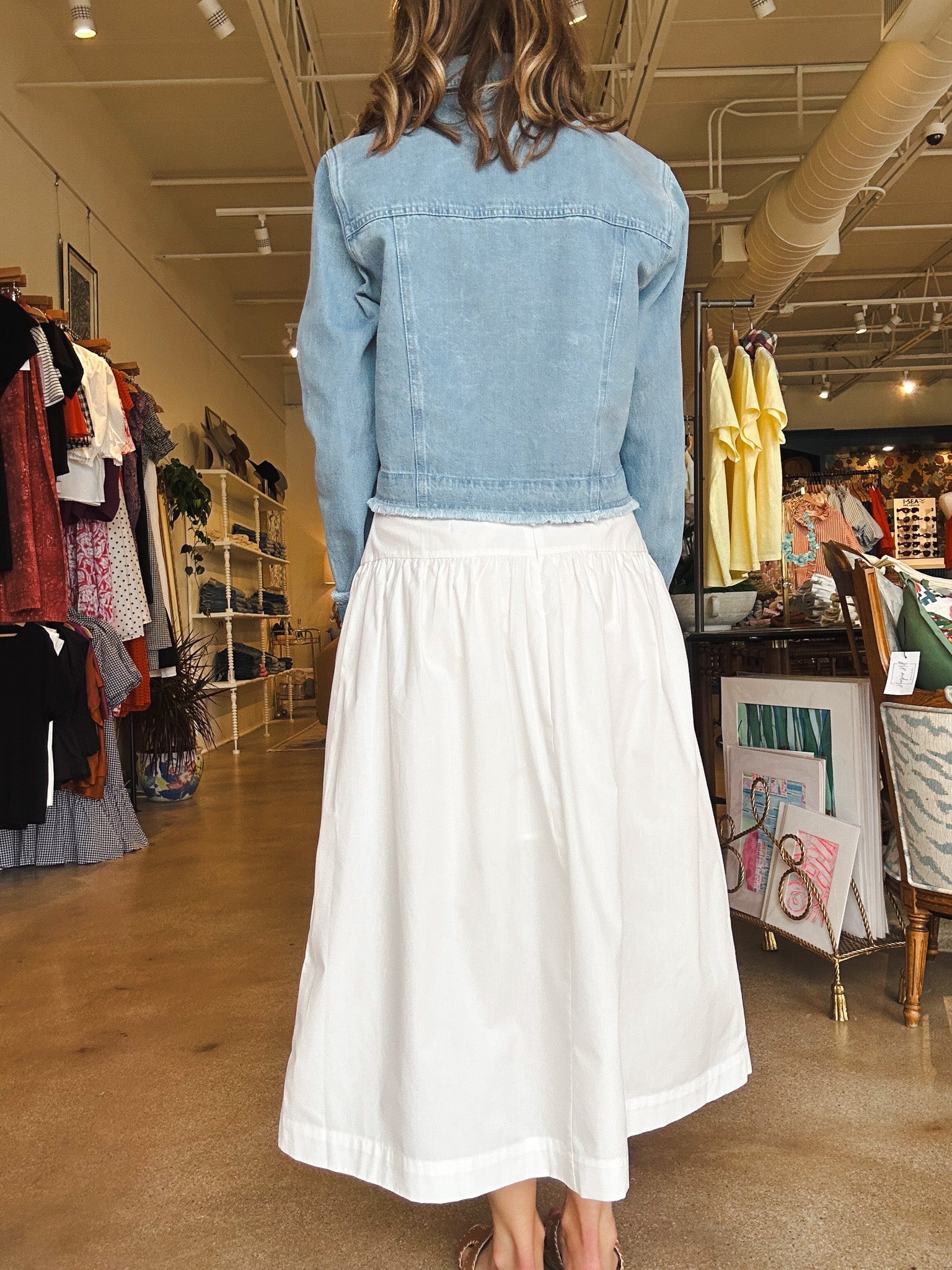 Matter of Time Poplin Skirt - White - Elle Maxine