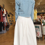 Matter of Time Poplin Skirt - White - Elle Maxine