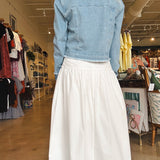 Matter of Time Poplin Skirt - White - Elle Maxine
