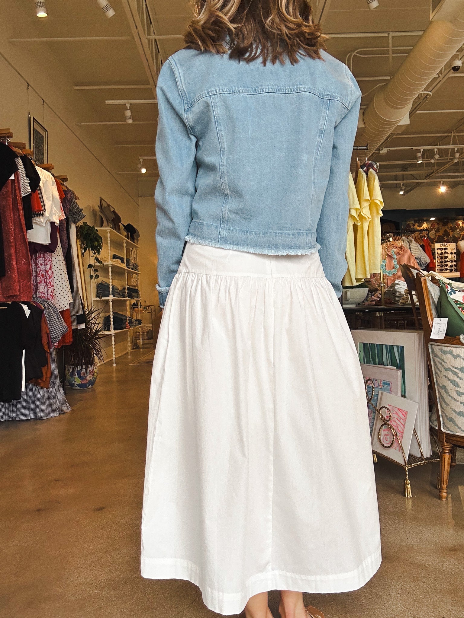 Matter of Time Poplin Skirt - White - Elle Maxine