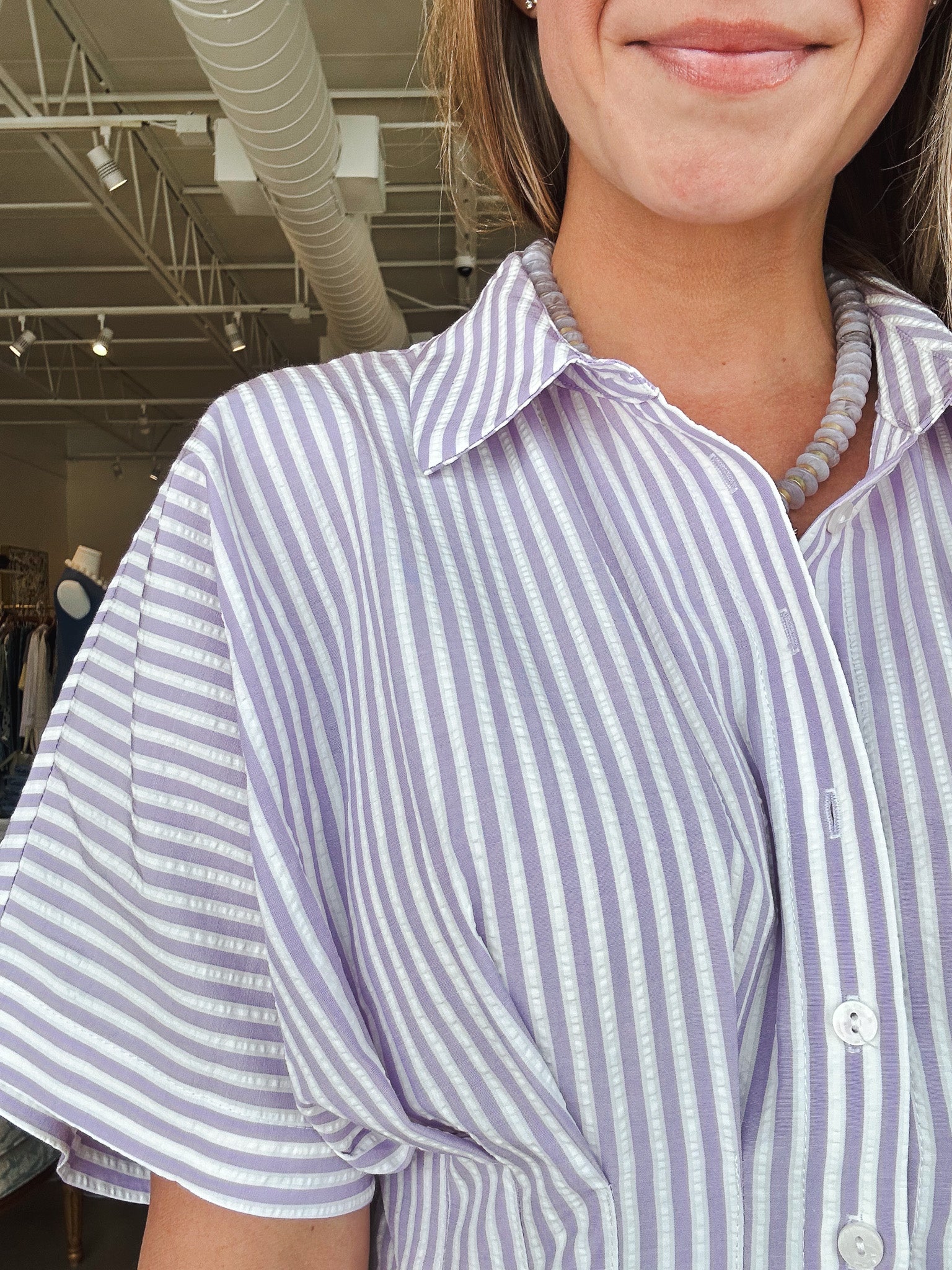Maude Waist Shirtdress - Lavender - Elle Maxine