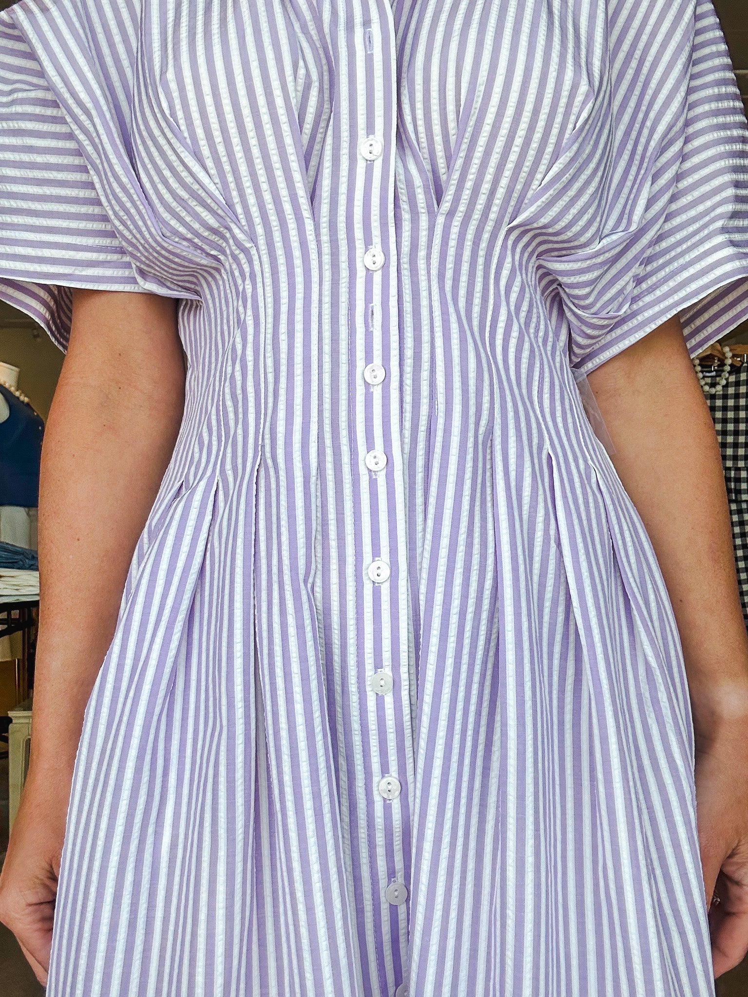 Maude Waist Shirtdress - Lavender - Elle Maxine