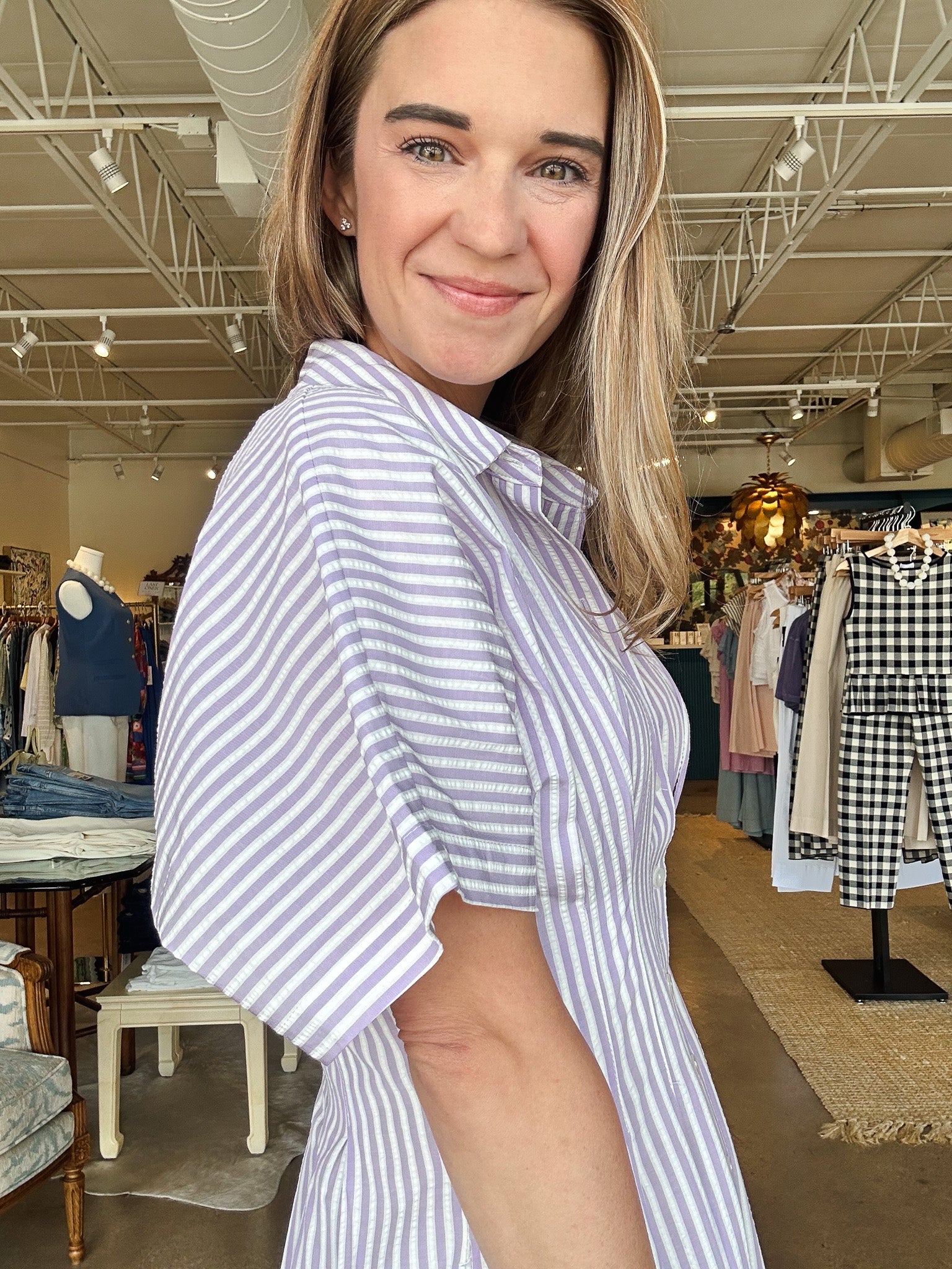 Maude Waist Shirtdress - Lavender - Elle Maxine
