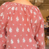 Maui Embroidered Tie Front Blouse - Elle Maxine