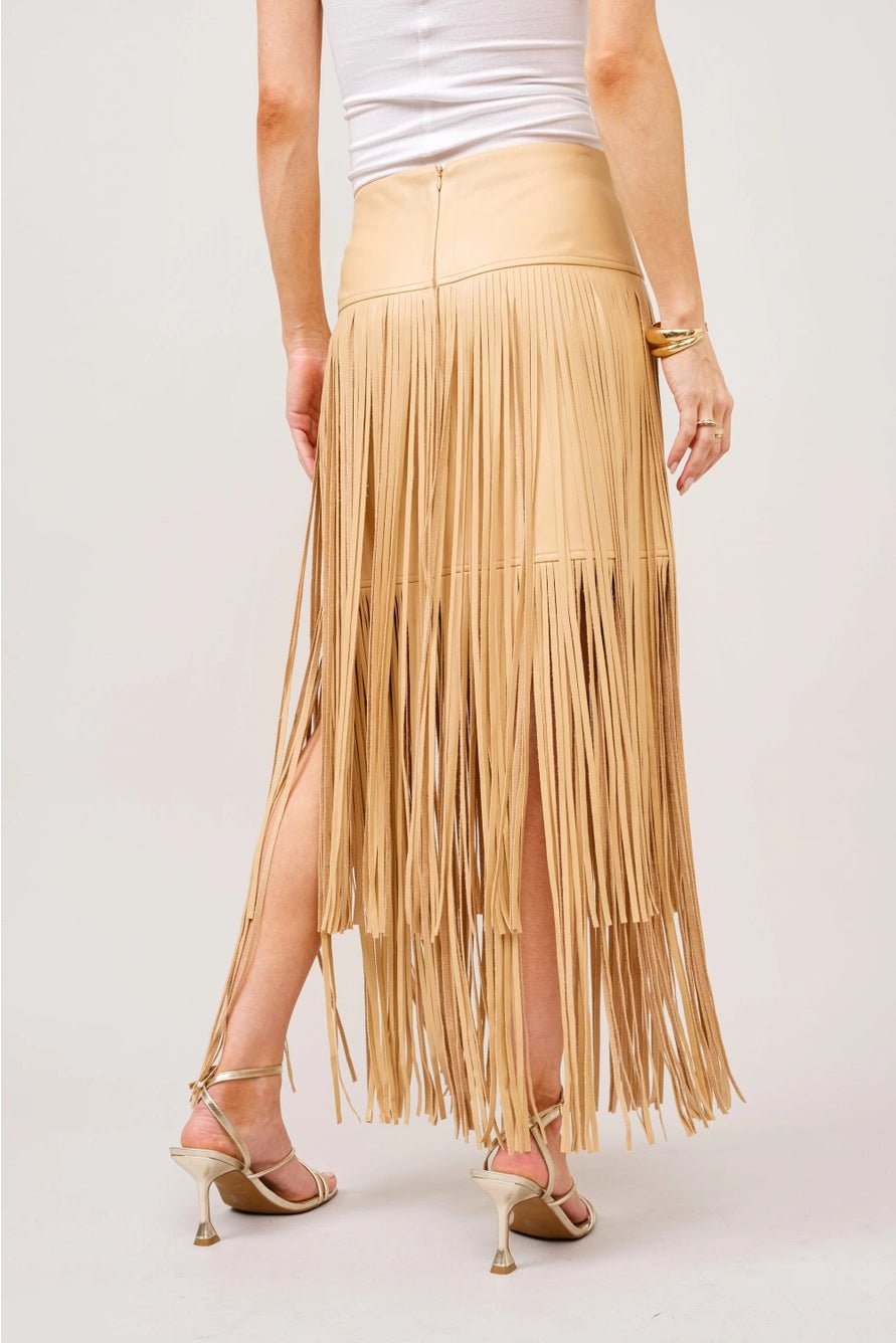 Maverick Tiered Fringe Maxi Skirt - Elle Maxine
