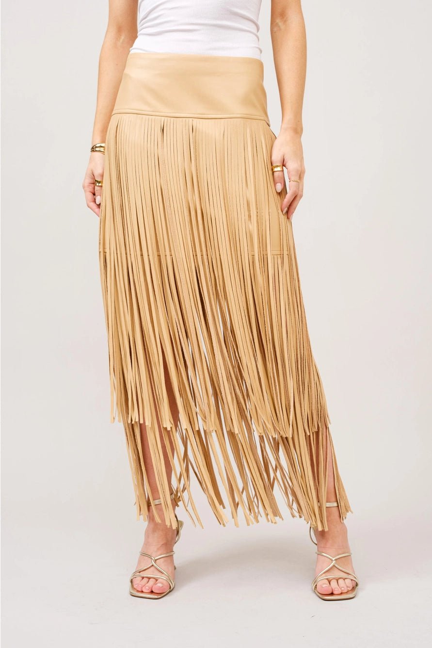 Maverick Tiered Fringe Maxi Skirt - Elle Maxine