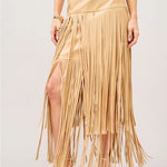 Maverick Tiered Fringe Maxi Skirt - Elle Maxine