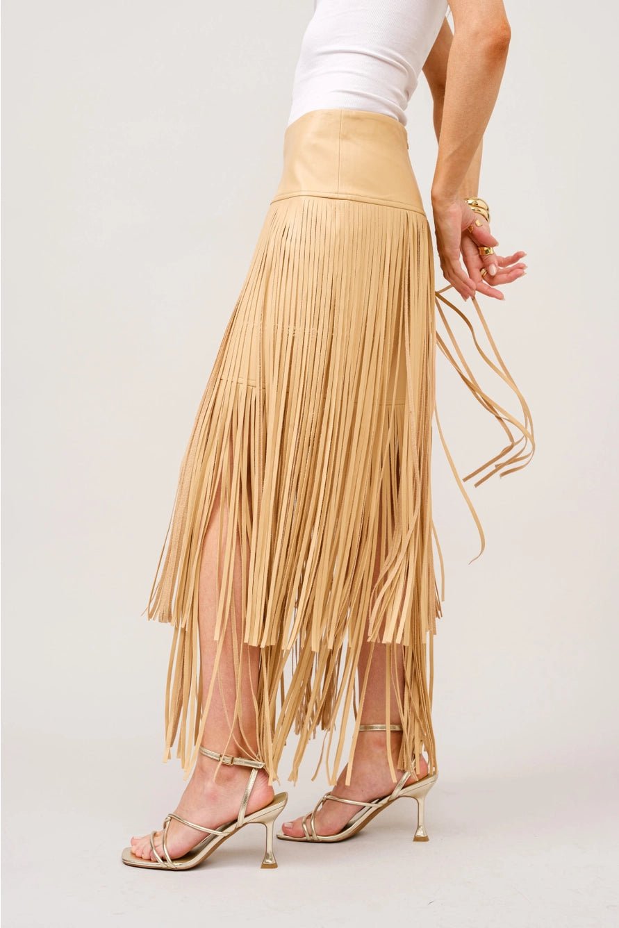 Maverick Tiered Fringe Maxi Skirt - Elle Maxine
