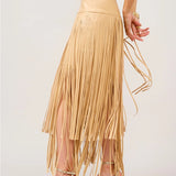 Maverick Tiered Fringe Maxi Skirt - Elle Maxine