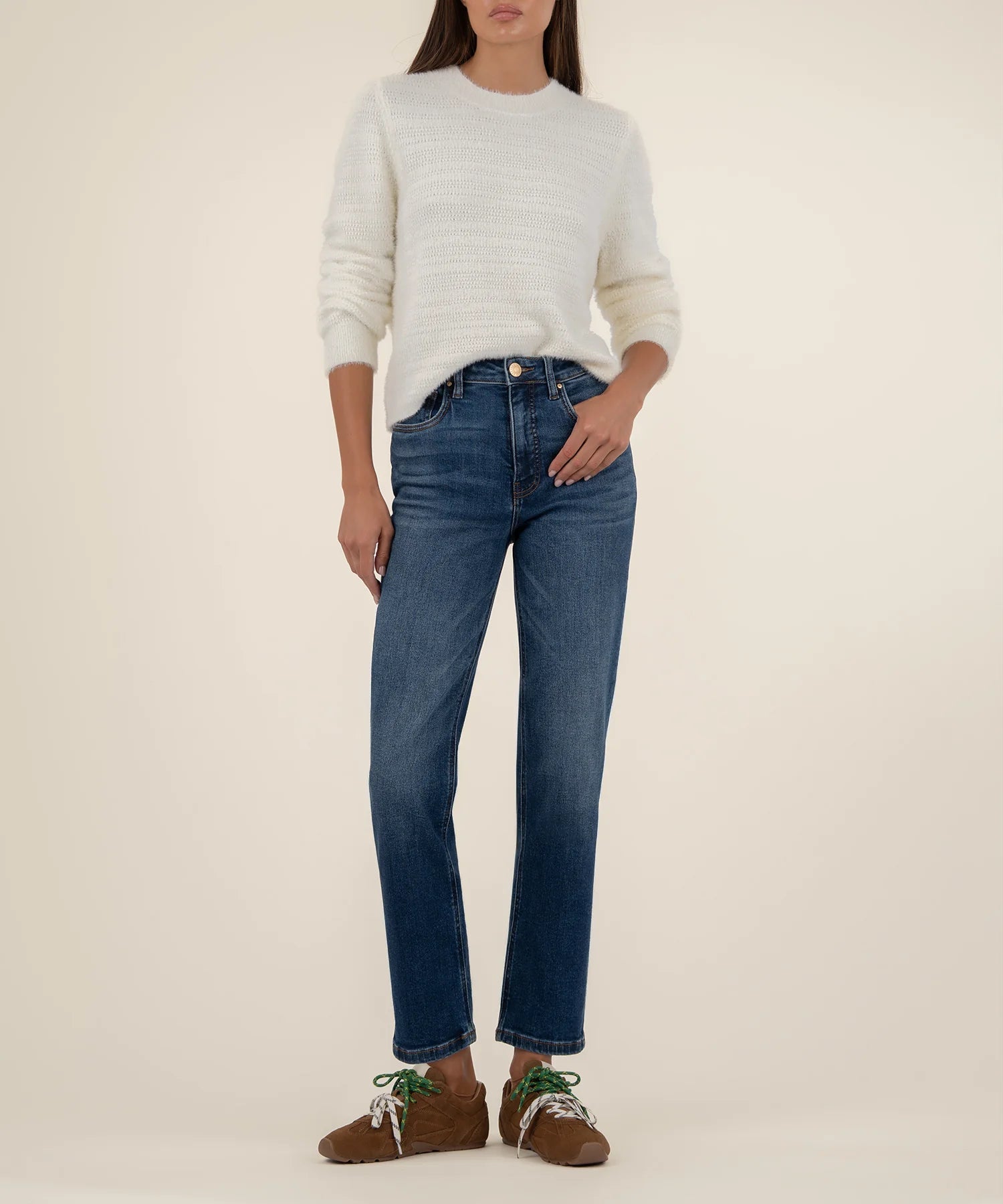 Maxine Fuzzy Sweater - Ivory - Elle Maxine