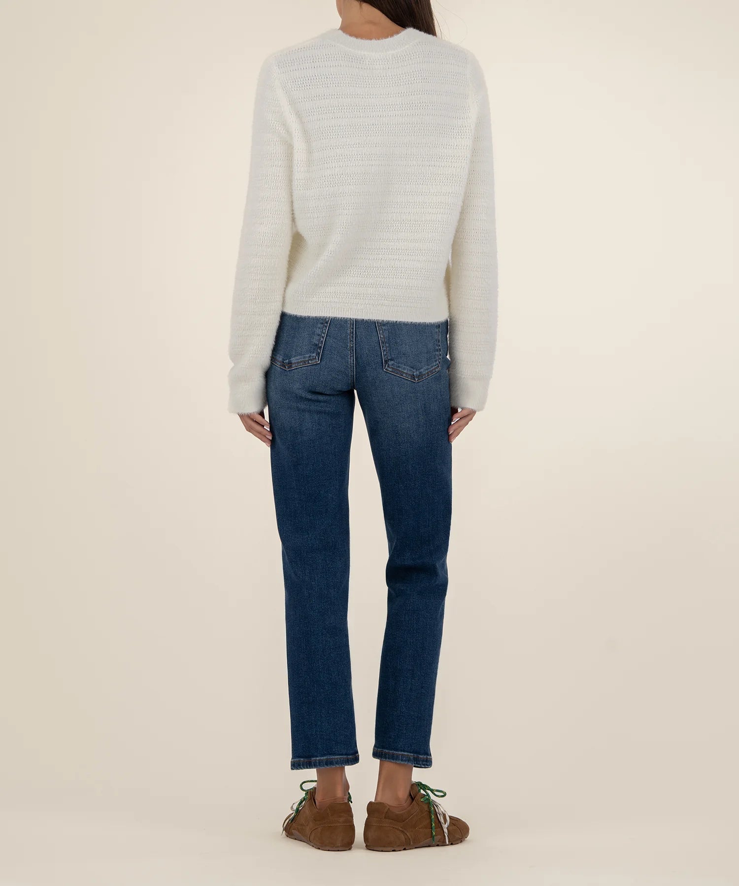 Maxine Fuzzy Sweater - Ivory - Elle Maxine