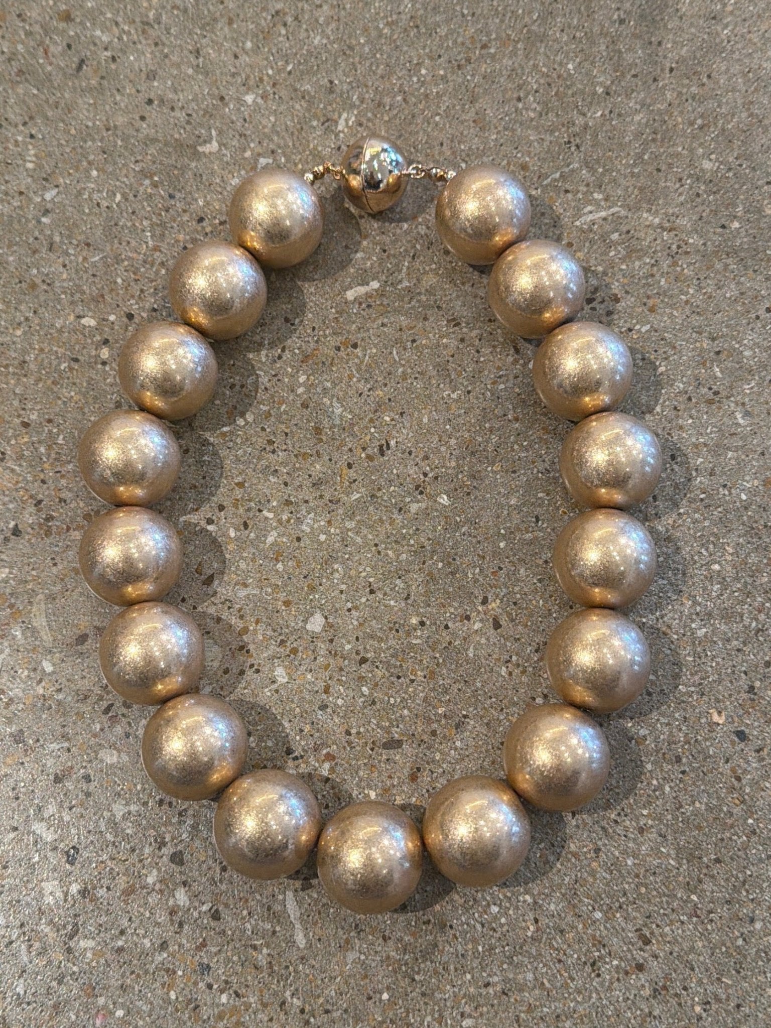 Maxine Magnetic Clasp Necklace- Gold - Elle Maxine