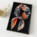Medallion Print Satin Scarf - Elle Maxine