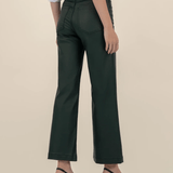 Meg Wide Leg Jeans - Forest (coated) - Elle Maxine
