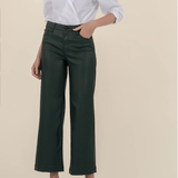 Meg Wide Leg Jeans - Forest (coated) - Elle Maxine