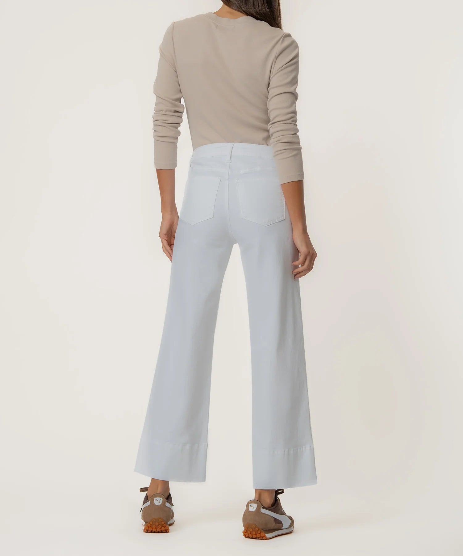 Meg Wide Leg Jeans - Optic White - Elle Maxine