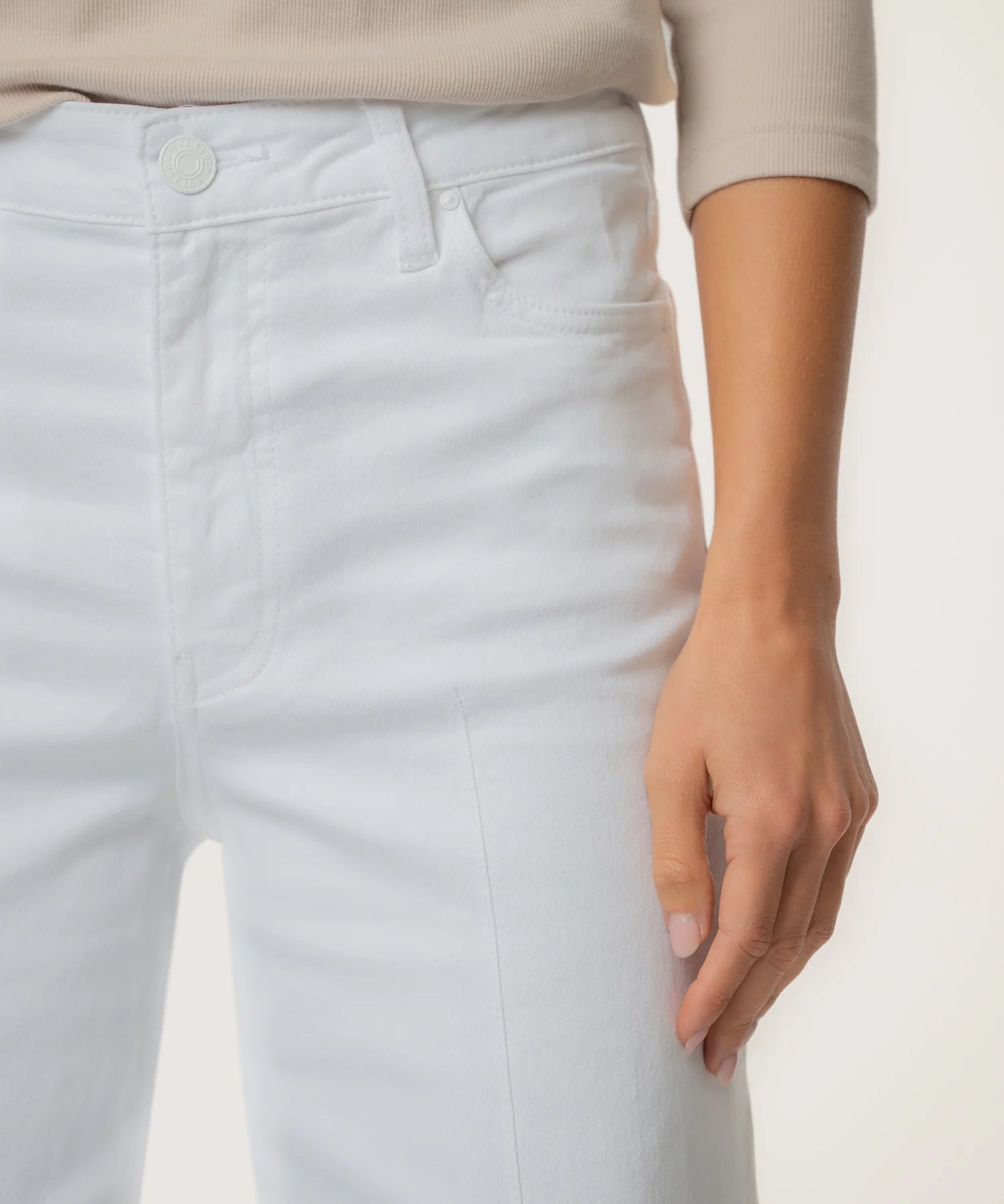 Meg Wide Leg Jeans - Optic White - Elle Maxine
