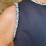 Meghan Crystal Trim Top - Black - Elle Maxine