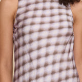 Meilene Lavender Check Midi Dress - Elle Maxine