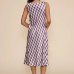 Meilene Lavender Check Midi Dress - Elle Maxine