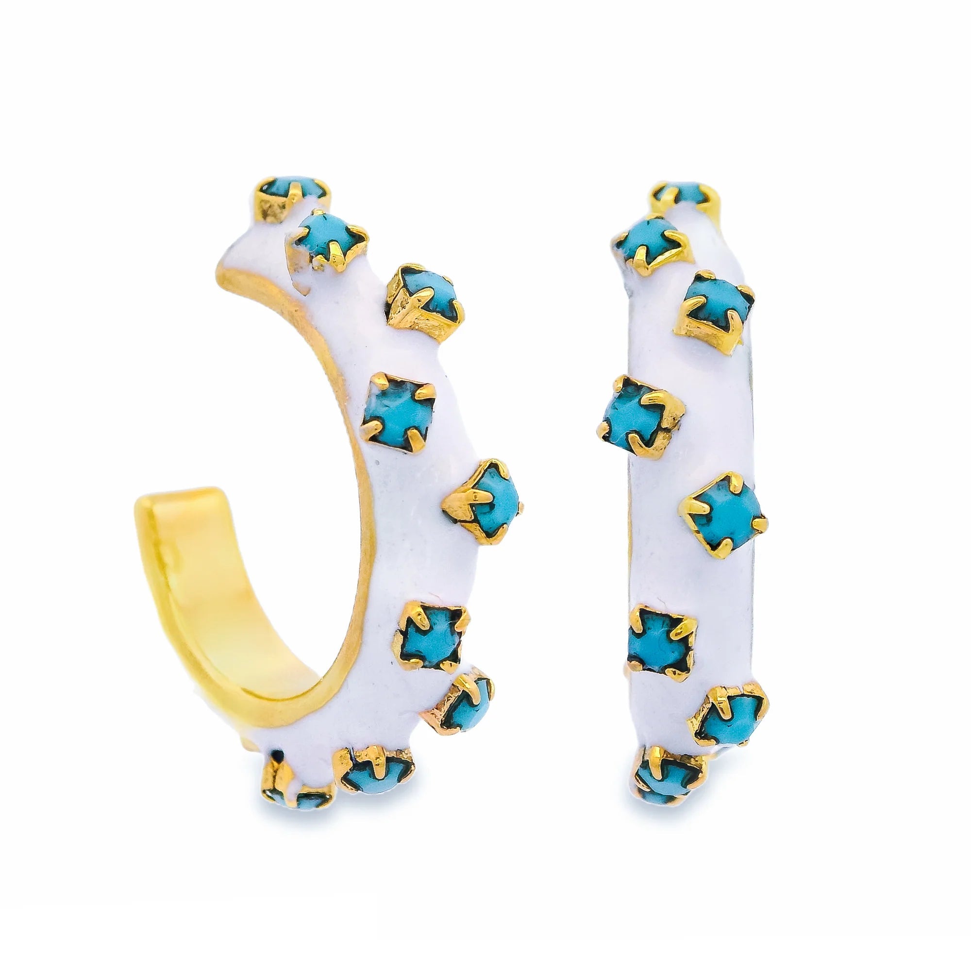 Melina Hoops - Turquoise | TOVA - Elle Maxine
