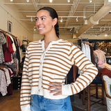 Melinda Stripe Cardigan - Marigold - Elle Maxine